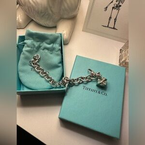 Tiffany charm bracelet with blue box charm